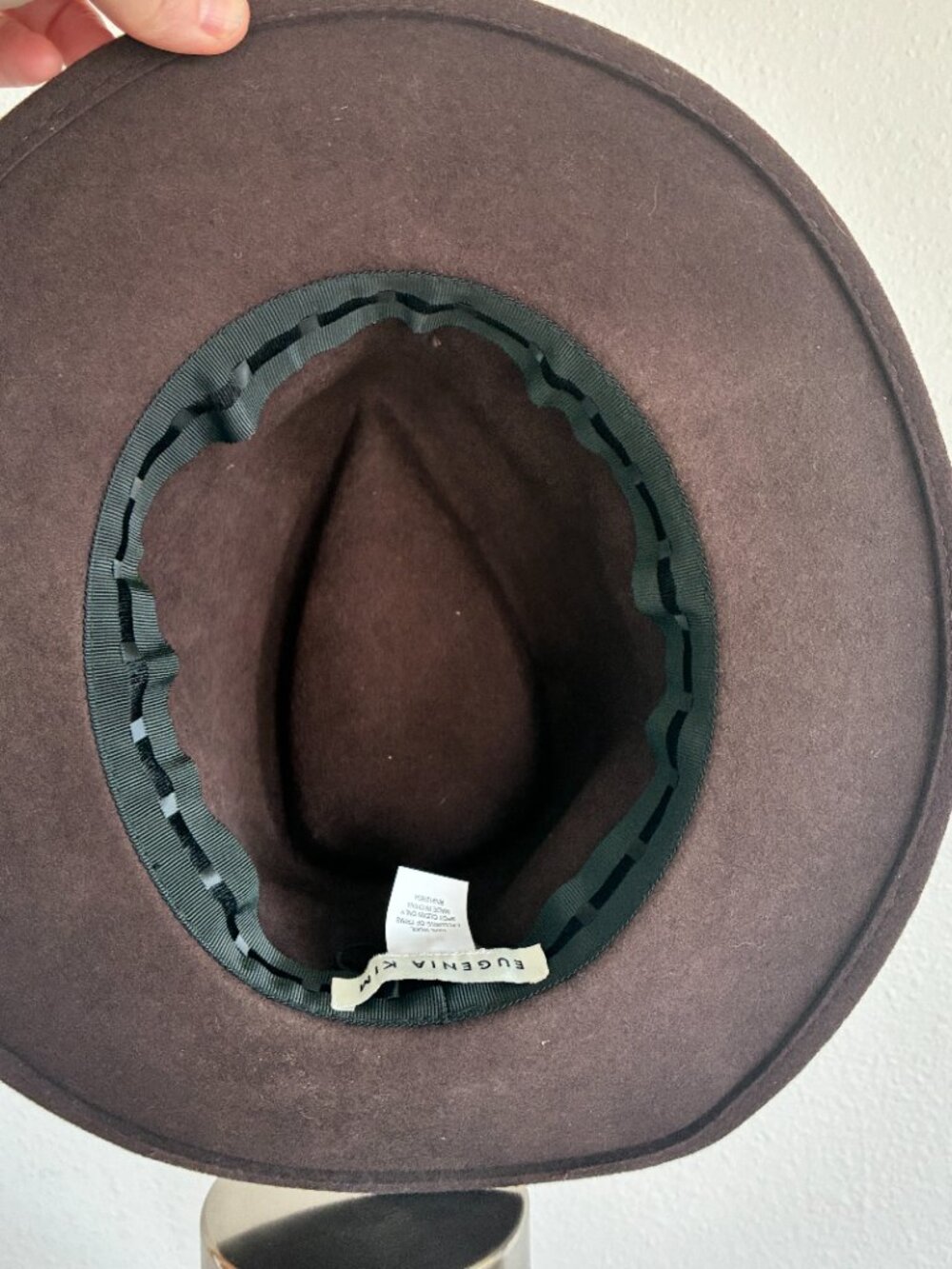 Eugenia Kim Wool Felt Hat Brimmed Fedora Metallic Glitter Tulle - Picture 8 of 9